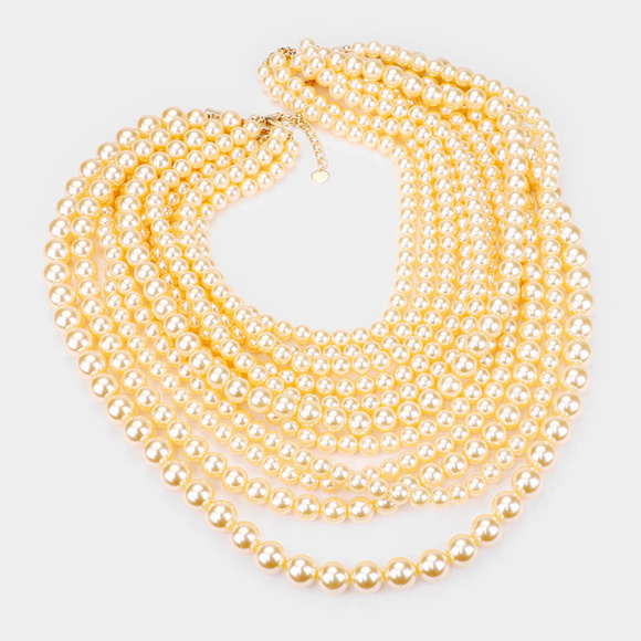 Multilayer Pearl Necklace Set - Picture 2 of 2